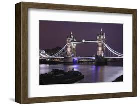 The Famous Tower Bridge in London Seen at Dusk, London, England-David Bank-Framed Photographic Print