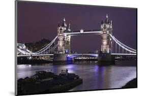 The Famous Tower Bridge in London Seen at Dusk, London, England-David Bank-Mounted Photographic Print
