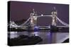 The Famous Tower Bridge in London Seen at Dusk, London, England-David Bank-Stretched Canvas