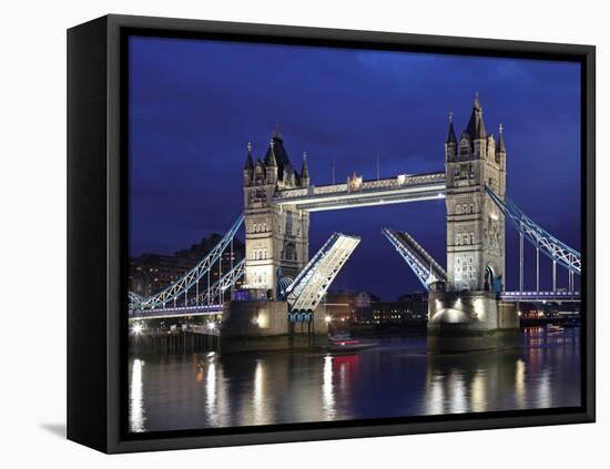 The Famous Tower Bridge over the River Thames in London-David Bank-Framed Stretched Canvas