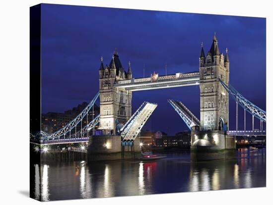 The Famous Tower Bridge over the River Thames in London-David Bank-Stretched Canvas