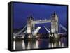 The Famous Tower Bridge over the River Thames in London-David Bank-Framed Stretched Canvas
