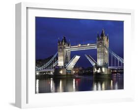 The Famous Tower Bridge over the River Thames in London-David Bank-Framed Photographic Print