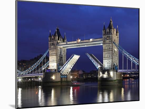 The Famous Tower Bridge over the River Thames in London-David Bank-Mounted Photographic Print