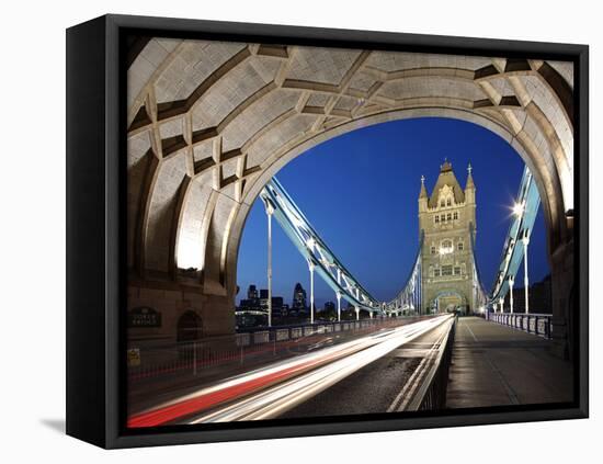 The Famous Tower Bridge over the River Thames in London-David Bank-Framed Stretched Canvas