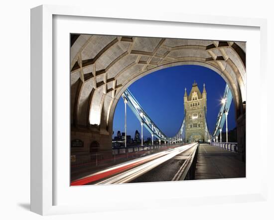 The Famous Tower Bridge over the River Thames in London-David Bank-Framed Photographic Print