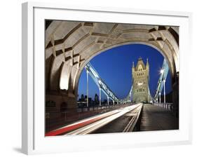 The Famous Tower Bridge over the River Thames in London-David Bank-Framed Photographic Print