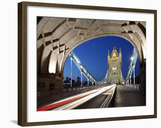 The Famous Tower Bridge over the River Thames in London-David Bank-Framed Photographic Print