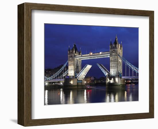 The Famous Tower Bridge over the River Thames in London-David Bank-Framed Photographic Print