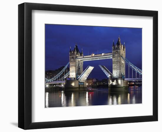 The Famous Tower Bridge over the River Thames in London-David Bank-Framed Photographic Print