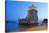 The Famous Tower of Belem at Lisbon after Sunset-foodbytes-Stretched Canvas