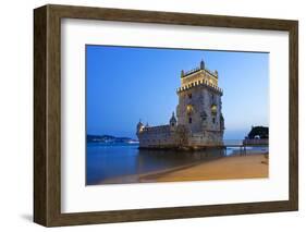 The Famous Tower of Belem at Lisbon after Sunset-foodbytes-Framed Photographic Print