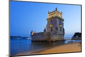 The Famous Tower of Belem at Lisbon after Sunset-foodbytes-Mounted Photographic Print