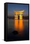 The Famous Vermillion Coloured Floating Torii Gate-Gavin Hellier-Framed Stretched Canvas