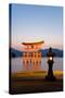 The Famous Vermillion Coloured Floating Torii Gate-Gavin Hellier-Stretched Canvas