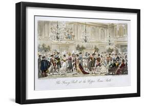 The Fancy Ball at the Upper Rooms, Bath, from The English Spy, by Charles Molloy Westmacott-Isaac Robert Cruikshank-Framed Giclee Print