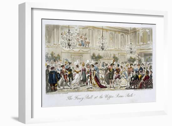 The Fancy Ball at the Upper Rooms, Bath, from The English Spy, by Charles Molloy Westmacott-Isaac Robert Cruikshank-Framed Giclee Print