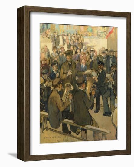 The Fanfare, 1927 (Oil on Canvas)-Jules Adler-Framed Giclee Print