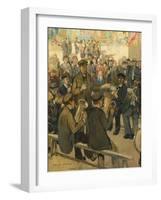 The Fanfare, 1927 (Oil on Canvas)-Jules Adler-Framed Giclee Print