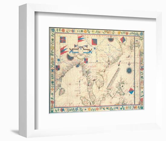 The Far East (from a portolan atlas, 1571)-Fernao Vaz Douado-Framed Premium Giclee Print