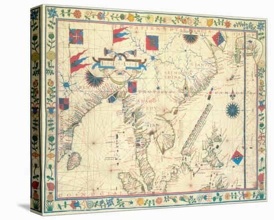 The Far East (from a portolan atlas, 1571)-Fernao Vaz Douado-Stretched Canvas