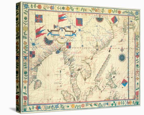 The Far East (from a portolan atlas, 1571)-Fernao Vaz Douado-Stretched Canvas