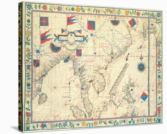 The Far East (from a portolan atlas, 1571)-Fernao Vaz Douado-Stretched Canvas