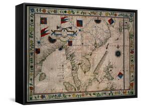 The Far East, from a Portolan Atlas, by Fernao Vaz Dourado, 1570-null-Framed Stretched Canvas
