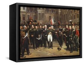 The Farewells of Fontainebleau, 20th April 1814-Horace Vernet-Framed Stretched Canvas