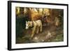 The Farm Gate, 1908 (Oil on Canvas)-Harold Harvey-Framed Giclee Print