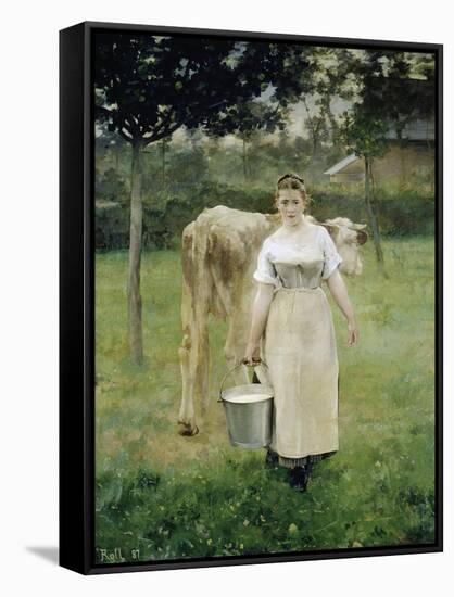 The Farm Maid, 1887-Alfred Roll-Framed Stretched Canvas