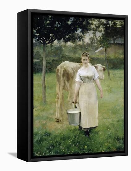 The Farm Maid, 1887-Alfred Roll-Framed Stretched Canvas