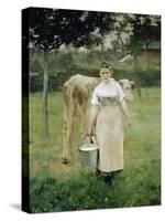 The Farm Maid, 1887-Alfred Roll-Stretched Canvas