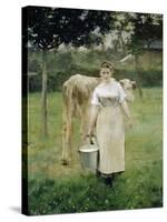 The Farm Maid, 1887-Alfred Roll-Stretched Canvas