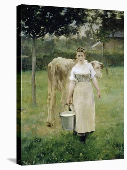 The Farm Maid, 1887-Alfred Roll-Stretched Canvas