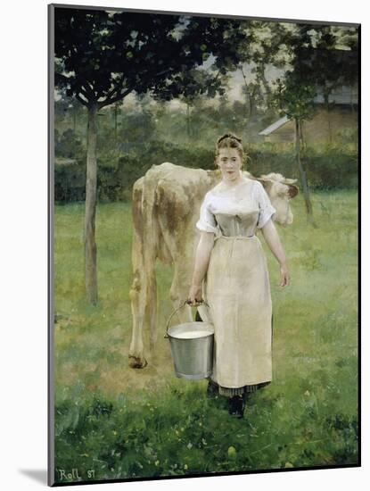 The Farm Maid, 1887-Alfred Roll-Mounted Giclee Print