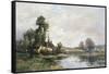 The Farm on the Pond-Maurice Levis-Framed Stretched Canvas