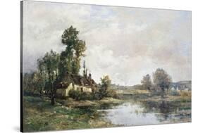 The Farm on the Pond-Maurice Levis-Stretched Canvas