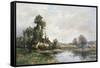 The Farm on the Pond-Maurice Levis-Framed Stretched Canvas