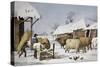 The Farm Yard-Currier & Ives-Stretched Canvas