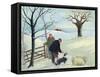 The Farmer and His Dog-Margaret Loxton-Framed Stretched Canvas