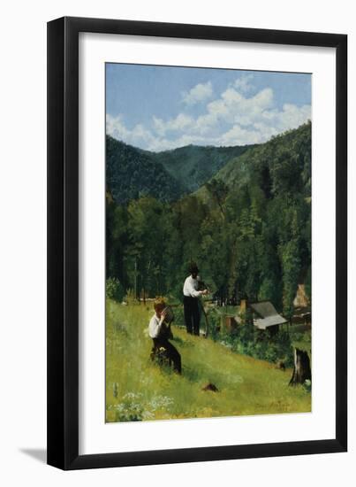 The Farmer and His Son at Harvesting, 1879-Thomas Pollock Anshutz-Framed Premium Giclee Print