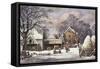 The Farmer's Home-Currier & Ives-Framed Stretched Canvas