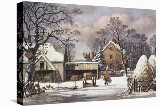 The Farmer's Home-Currier & Ives-Stretched Canvas