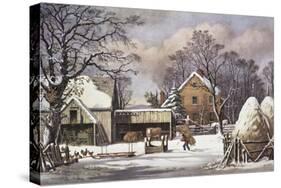 The Farmer's Home-Currier & Ives-Stretched Canvas