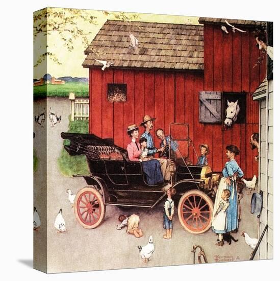 The Farmer Takes a Ride-Norman Rockwell-Stretched Canvas