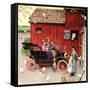 The Farmer Takes a Ride-Norman Rockwell-Framed Stretched Canvas