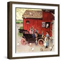 The Farmer Takes a Ride-Norman Rockwell-Framed Giclee Print