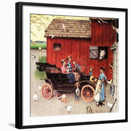 The Farmer Takes a Ride-Norman Rockwell-Framed Giclee Print