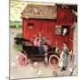 The Farmer Takes a Ride-Norman Rockwell-Mounted Giclee Print